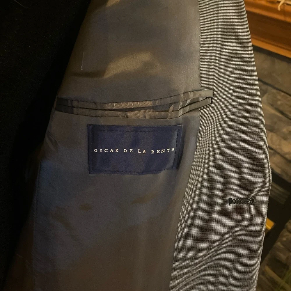 Men’s Oscar de la Renta Charcoal Blazer Made in Italy (100% Wool) 38S Old Money